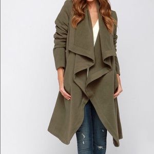 Forest Dweller Olive Green Drape Coat from Lulu’s